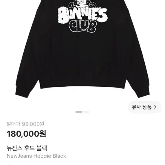 [BUNJANG] NewJeans Bunnies Club Logo Hoodie Black / 뉴진스 후드 블랙