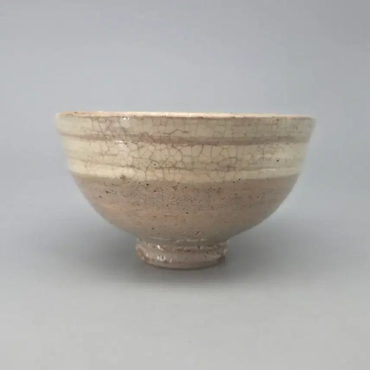 [BUNJANG] Unsigned Buncheong Ware "Bandumbeong" Guiyal-Pattern Tea Bowl (Dawan) / 골동품 도자기 작가미상 분청사기 반덤벙 귀얄문 다완