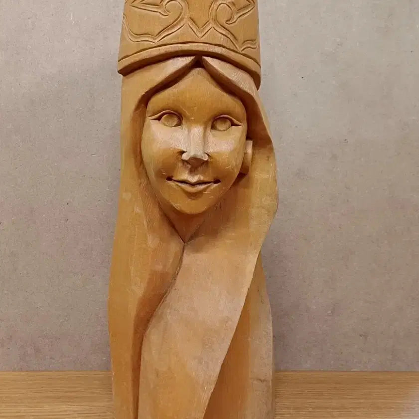 [BUNJANG] Woman Portrait Wooden Sculpture / 여인 초상 목조각상 작품