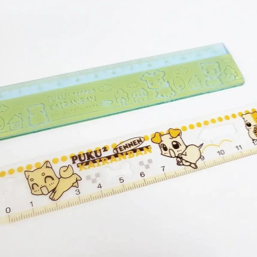 [BUNJANG] Pukupuku Natural Review Plan Template Ruler Set / 고전 푸쿠푸쿠 천연회람판 템플릿 자 2P