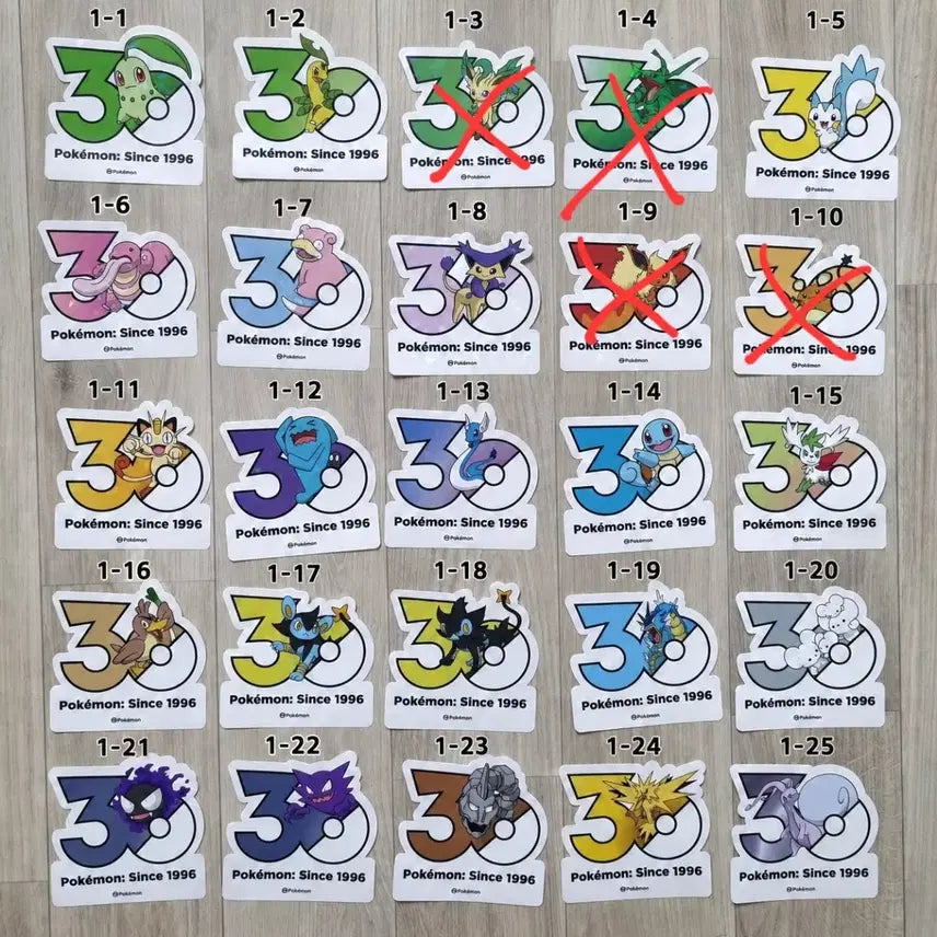 [BUNJANG] Pokemon 30th Anniversary Stickers / 포켓몬 30주년 스티커