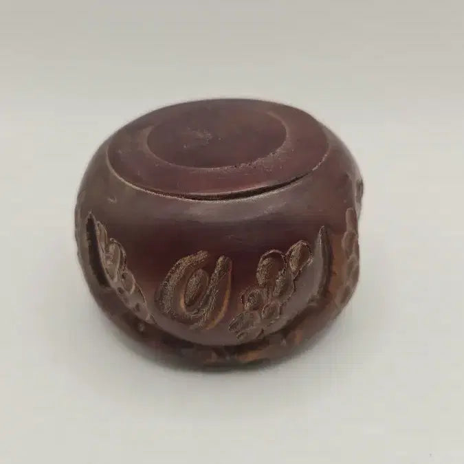[BUNJANG] Antique Carved Wooden Brush Holder / 민속품 나무 소품 필세 골동품