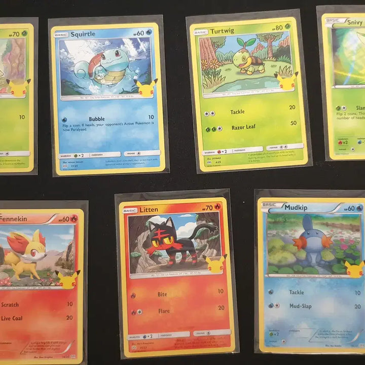[BUNJANG] Pokémon 25th Anniversary North American First Partner Non-Holo Cards (Chikorita, Squirtle, etc.) / 25주년 북미 퍼스트파트너 논홀로 카드 (치코리타, 꼬북이 등등)