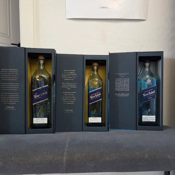 [BUNJANG] Johnnie Walker Blue Label Hong Kong/Japan/Seoul Edition Empty Bottle Set / 조니워커 블루라벨 홍콩/일본/서울 에디션 위스키 공병