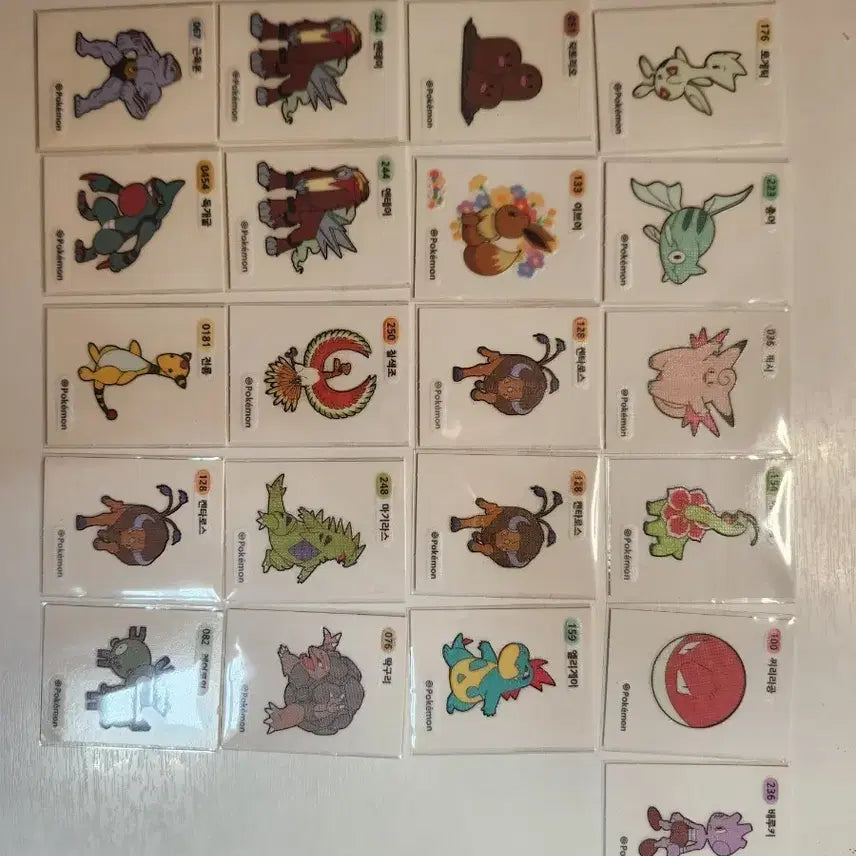 [BUNJANG] Pokemon, Cookie Run, Sanrio Sticker Bundle Set / 포켓몬(18종)+ 쿠키런(13종)+ 산리오(3종) 띠부실 일괄 판매