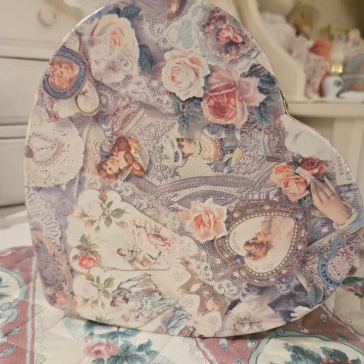 [BUNJANG] Vintage Floral Lace Paper Box / 빈티지 페이퍼 박스