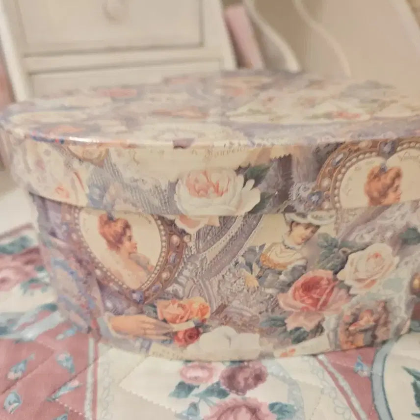 [BUNJANG] Vintage Floral Lace Paper Box / 빈티지 페이퍼 박스
