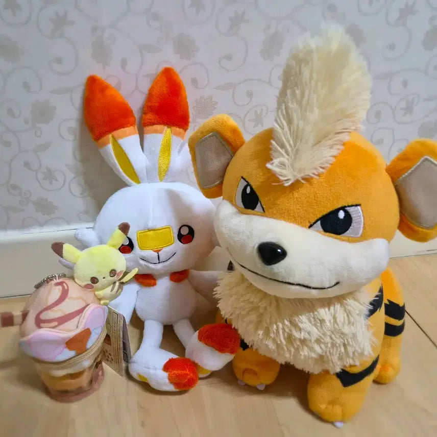 [BUNJANG] Pokemon Gengar, Scorbunny, Pikachu Pocket Monsters Plush Bundle Set / 일괄)포켓몬 가디 염버니 피카츄 포켓피스 인형
