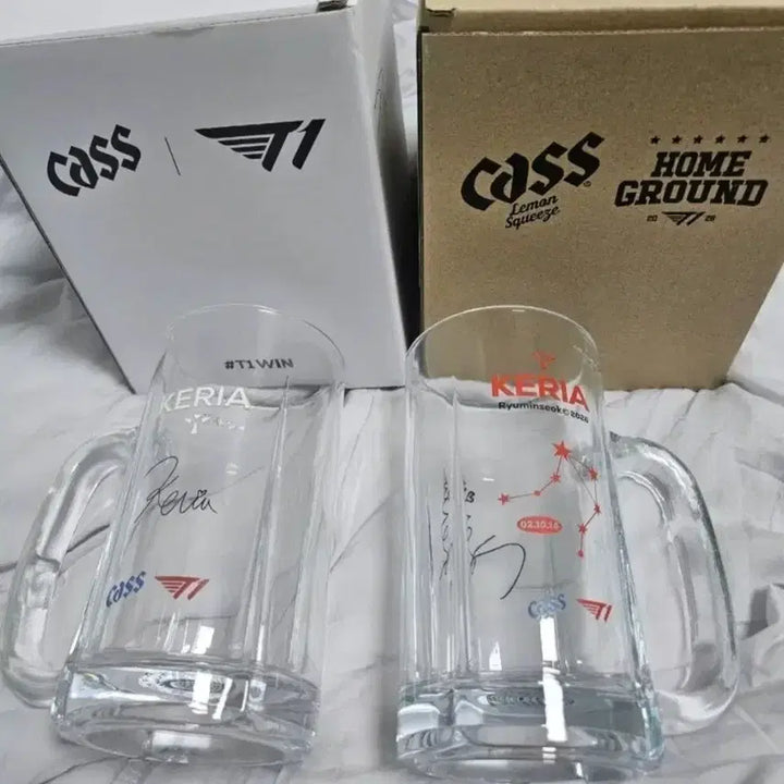 [BUNJANG] T1 Beer Glass + Photocard Set / 티원 카스 콜라보 맥주잔+ 포카 셋트