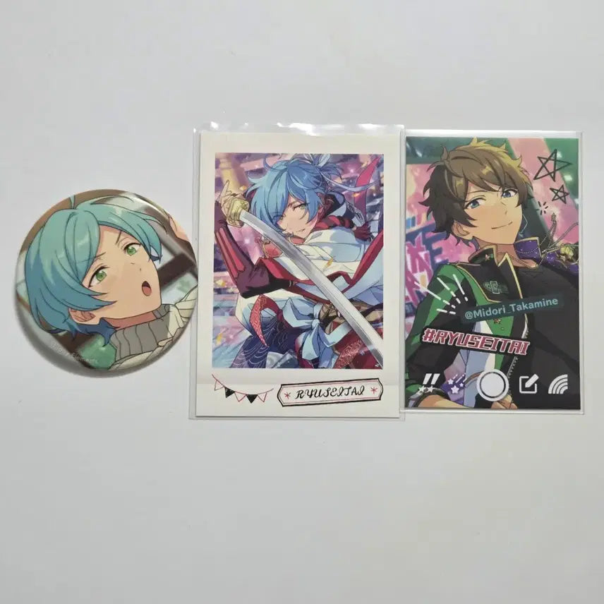 [BUNJANG] Ensemble Stars! Yudantais Shinkai Kanata Takamine Midori PASH Card Can Badge Paper Goods Set / 앙스타 유성대 신카이 카나타 타카미네 미도리 파샤 캔뱃지 지류굿즈 판매
