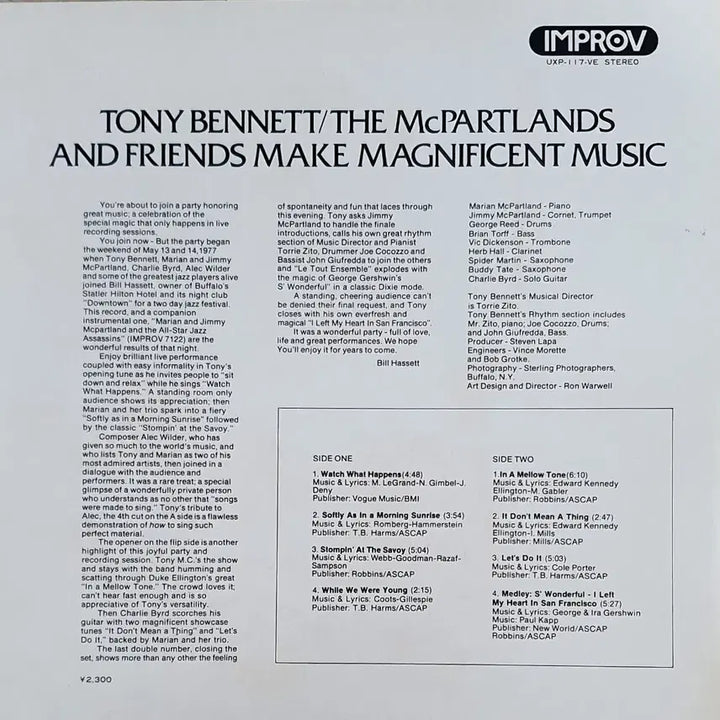 [BUNJANG] Tony Bennett Live at Statler Hilton Hotel LP / LP ㅡ [JAZZ] TONNY BENNETT  / 수입 째즈명반