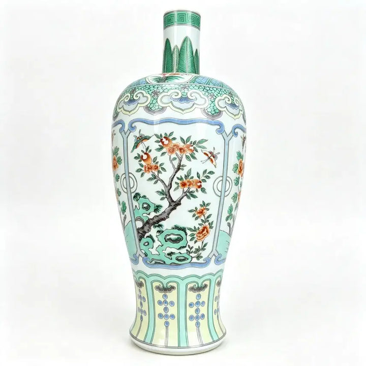 [BUNJANG] Five-Color Flower and Bird Decorated Long-Necked Vase / 오채 화조문 장경매병