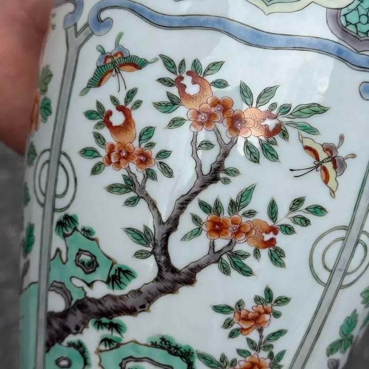 [BUNJANG] Five-Color Flower and Bird Decorated Long-Necked Vase / 오채 화조문 장경매병