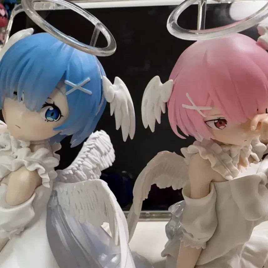 [BUNJANG] Re:Zero Rem &amp; Ram Relax Time Angel Figure Bundle Set / 일괄) 리제로 렘람 릴렉스타임 엔젤 피규어