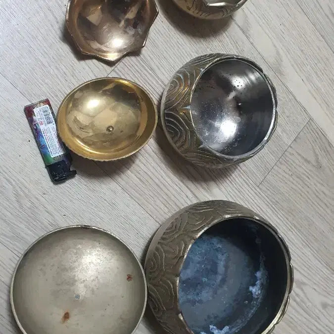 [BUNJANG] Vintage Brass Bowl Ornaments Set of 3 / 볼 모양 빈티지 소품 3개 세트놋그릇