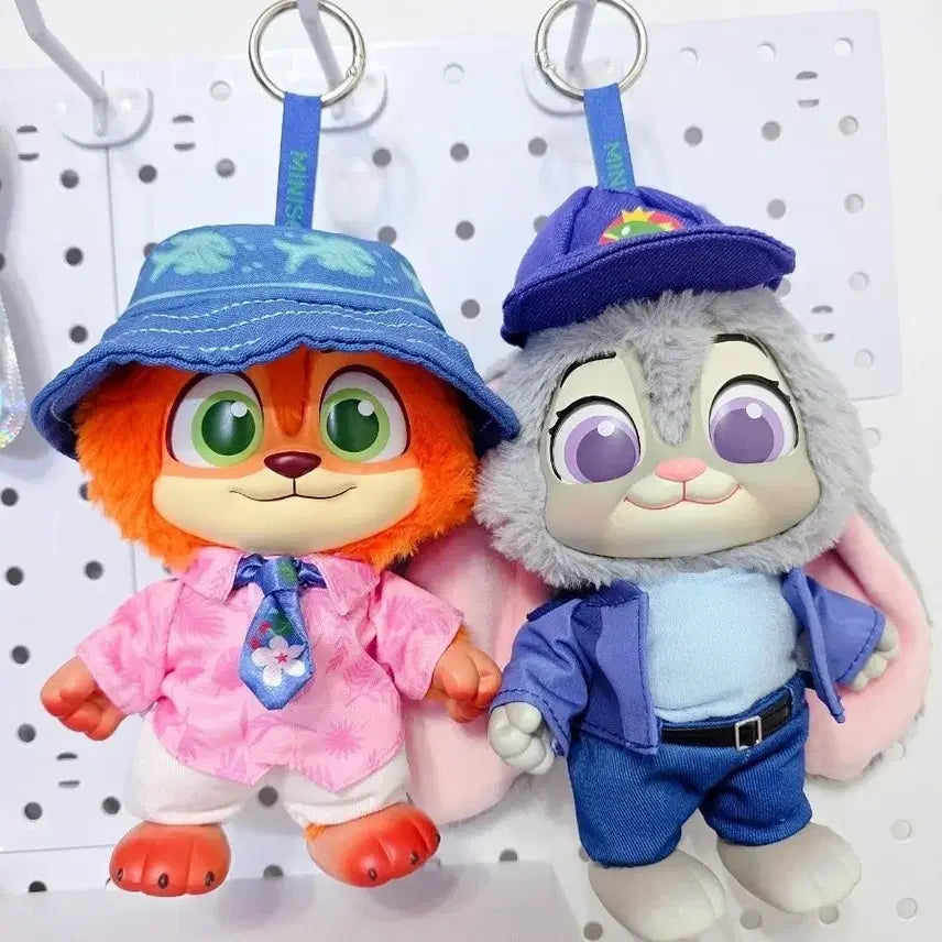[BUNJANG] Zootopia Nick &amp; Judy Plush Keychain Set / 주토피아 닉, 주디 인형 키링