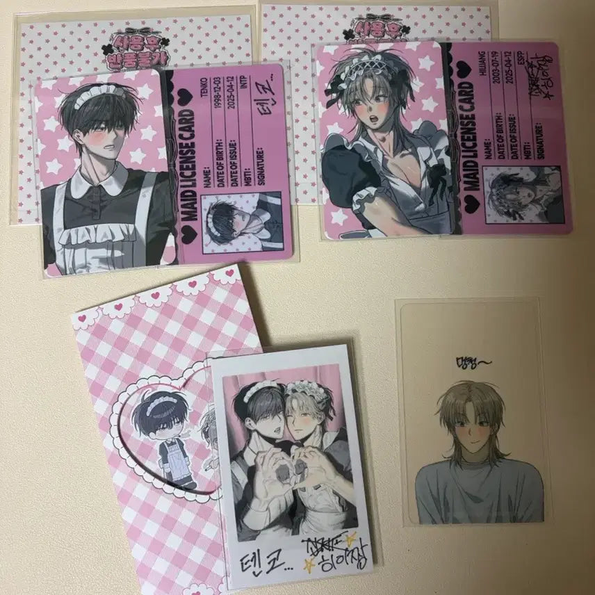 [BUNJANG] BeOnAnnex x Cheonho Jaehee Collaboration Cafe License Card Set (Checky Photocard Bundle Set) / 사용후반품불가 사반불 비온아넥스 콜라보카페 천호 제희 메이드 라이선스 카드 세트 체키 포카 일괄 양도