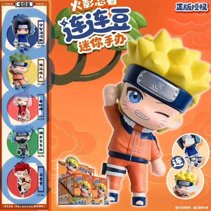 [BUNJANG] Naruto Dangling Figure Connecting Keychain Set (Naruto, Sasuke, Sakura, Gaara) / 나루토 대롱대롱 피규어 연결 키링 나루토 사스케 사쿠라 가아라