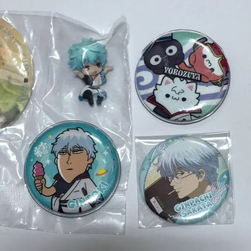 [BUNJANG] Gintama Sakata Gintoki Ochakomo Can Badge Set (3 pcs) / 일괄 은혼 사카타 긴토키 오챠토모 캔뱃지 삼젯 요로즈야 메가캣 부쿠부