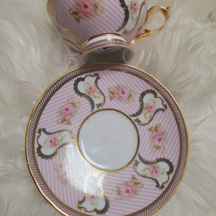 [BUNJANG] Imported Rose Teacup Set Pink Shabby / 수입로즈  찻잔 세트 핑크쉐비