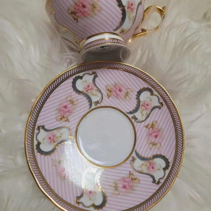 [BUNJANG] Imported Rose Teacup Set Pink Shabby / 수입로즈  찻잔 세트 핑크쉐비