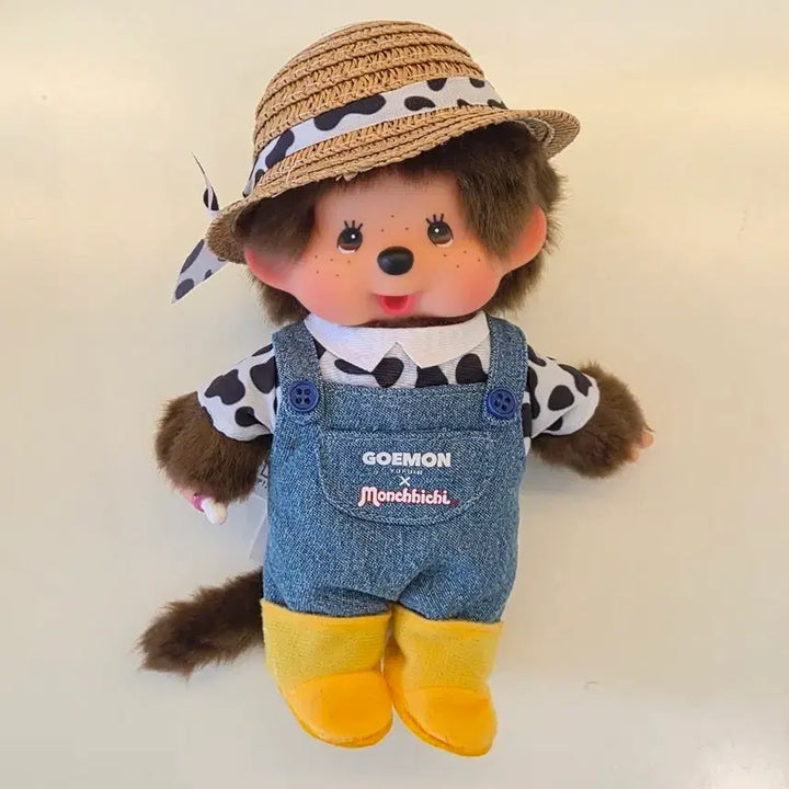 [BUNJANG] Yufuin Limited Goemon Farmer Monchhichi (Authentic) / 유후인  한정 고에몬 농부 몬치치(정품)
