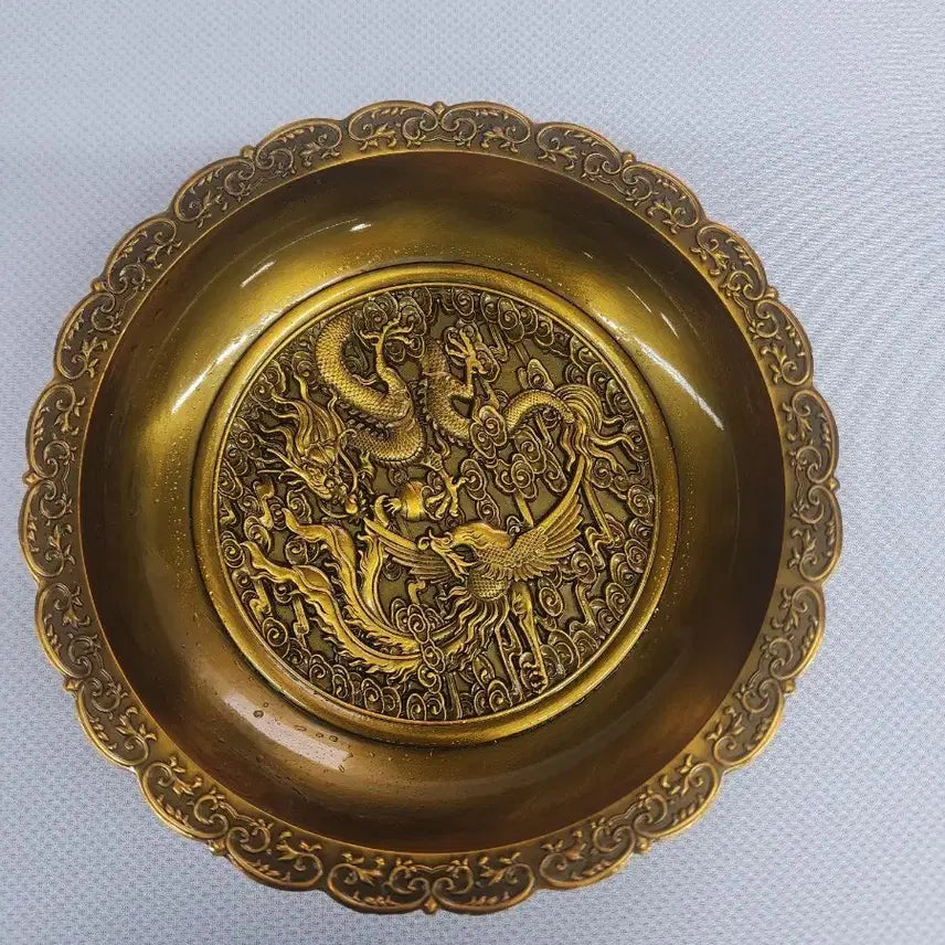 [BUNJANG] Bronze Dragon and Phoenix Decorative Plate (Unused) / 청동 용봉문 장식 접시  미사용