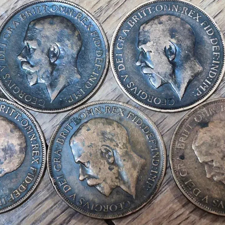 [BUNJANG] George V Penny Coin 5-Piece Set / 영국 조지 5세 원. 페니 5개 세트. 모음