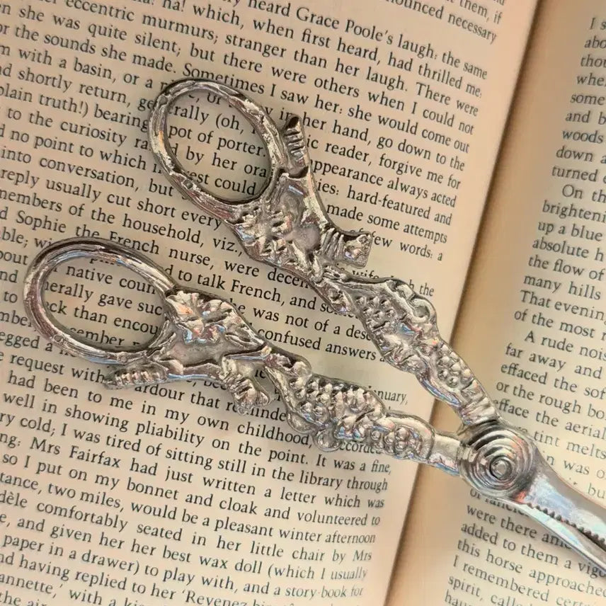 [BUNJANG] Vintage Silver-Plated Scissors with Floral Engraving / 실버플레이티드 빈티지 가위