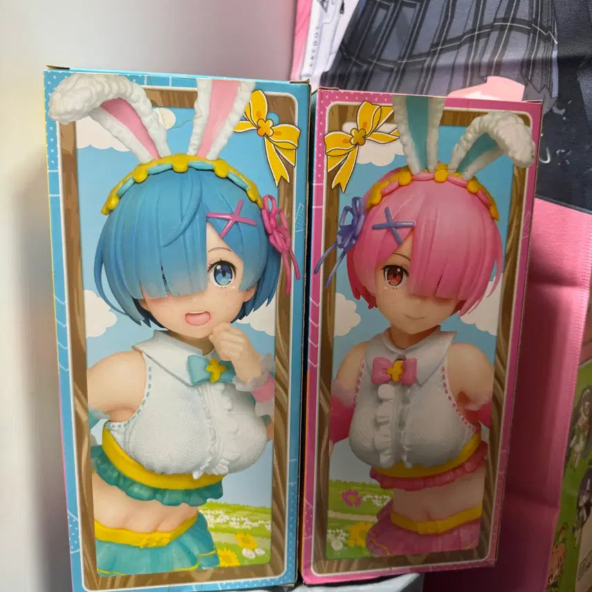[BUNJANG] Taito Re:Zero Starting Life in Another World Easter Bunny Rem &amp; Ram Figure Bundle (Sealed) / [미개봉] 리제로부터 시작하는 이세계생활 타이토 부활절 토끼 렘,람 피규어 일괄
