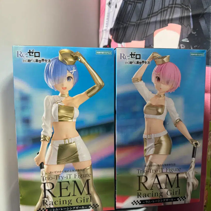 [BUNJANG] Re:Zero Starting Life in Another World Frey Racing Girl Rem &amp; Ram Figure Bundle Set (Sealed) / [미개봉] 리제로부터 시작하는 이세계생활 후류 레이싱걸 렘,람 피규어 일괄