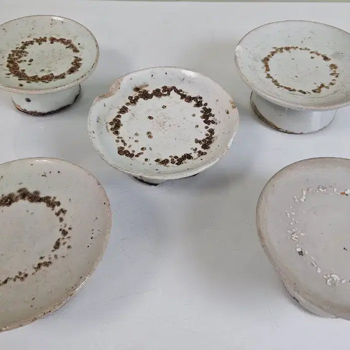 [BUNJANG] Joseon Dynasty White Porcelain Ritual Vessel Set (5 pieces) / 근대사 수집 자료 옛날 민속품 백자 도자기 제기 편대 5점