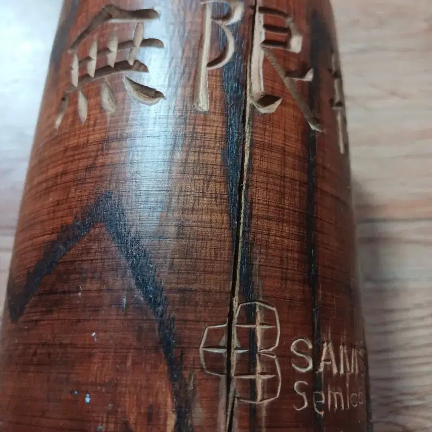 [BUNJANG] Vintage 1970s Samsung Semiconductor Wooden Pencil Case / 빈티지 1970년 삼성반도체 기념품 원목 필통