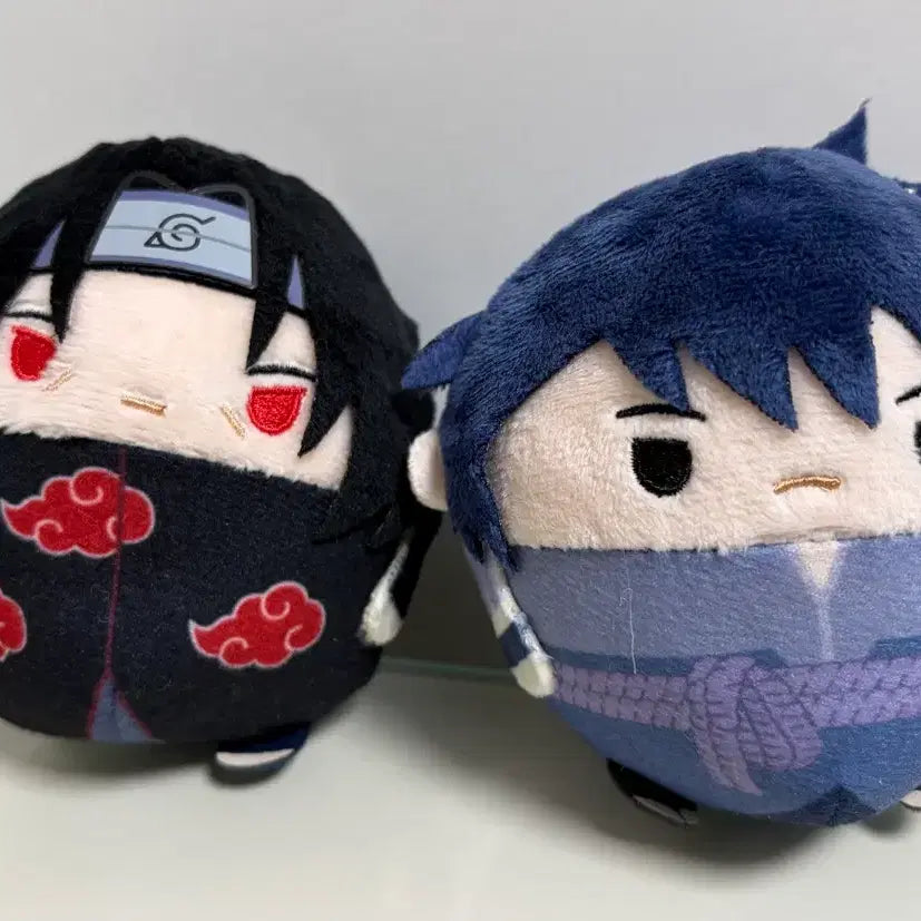 [BUNJANG] Naruto Itachi Akatsuki &amp; Sasuke Fuwa Kororin Dolls (Bundle Set) / 나루토 이타치(아카츠키) 사스케 후와코로링