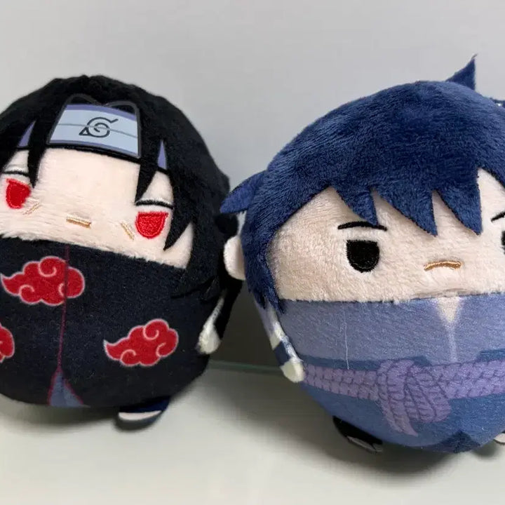 [BUNJANG] Naruto Itachi Akatsuki &amp; Sasuke Fuwa Kororin Dolls (Bundle Set) / 나루토 이타치(아카츠키) 사스케 후와코로링