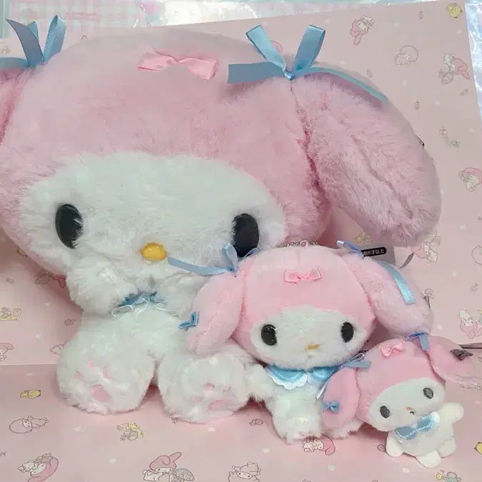 [BUNJANG] Sanrio My Melody "Always Wearing" Plush Mascot Brooch 3-Piece Set / 산리오 언제나 착 마이멜로디 인형 누이 마스코트 브로치 3점 세트