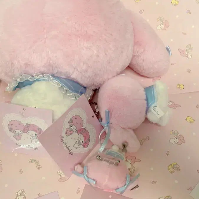 [BUNJANG] Sanrio My Melody "Always Wearing" Plush Mascot Brooch 3-Piece Set / 산리오 언제나 착 마이멜로디 인형 누이 마스코트 브로치 3점 세트