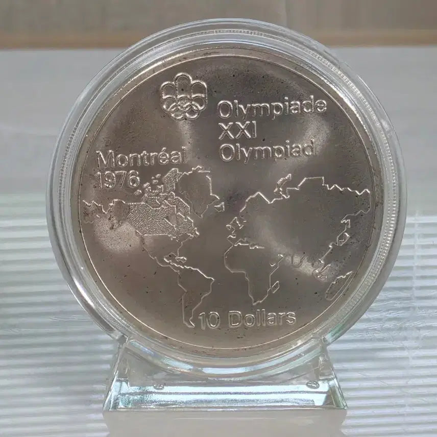 [BUNJANG] 1976 Montreal Olympics Large Silver Coin - 10 Dollars, World Map Series / 캐나다 1976년 몬트리올 올림픽 10달러대형은화,기념주화 / 올림픽시리즈-세계지도