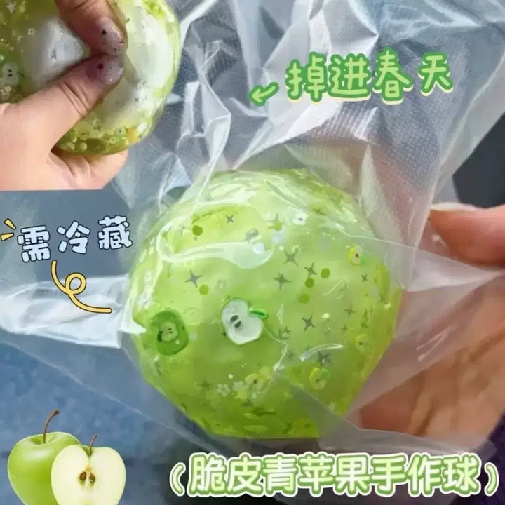 [BUNJANG] Green Apple Crunch Squishy Toy / (새상품) 청사과 왁뿌볼 왁뿌 샤오홍슈 슬랑이 말랑이 바다 슬랑이 청사과 슬랑이 크런치 말랑이