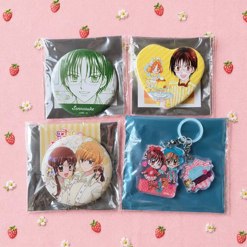 [BUNJANG] Dream Produce! Ribon Festa Mejirushi Strawberry Gaon &amp; Doha Badge Bundle Set / [일괄] 꿈빛파티시엘 꿈파 리본페스타 메지루시 감딸기 원가온, 안도하 뱃지