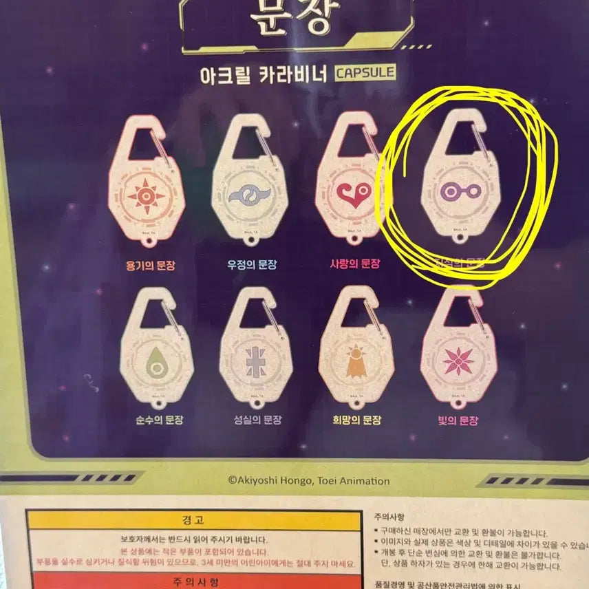 [BUNJANG] Digimon Adventure Wisdom Keyring Acrylic Carabiner / 디지몬 어드벤처 문장 아크릴 카라비너 팝니다