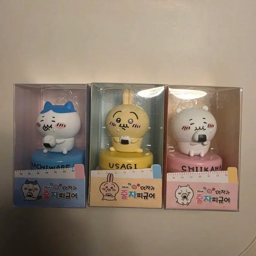 [BUNJANG] Chiikawa Hachiwara Usagi Measuring Tape Figure Set (3 Types) / 하치와레, 우사기, 치이카와 줄자 피규어 3종 세트