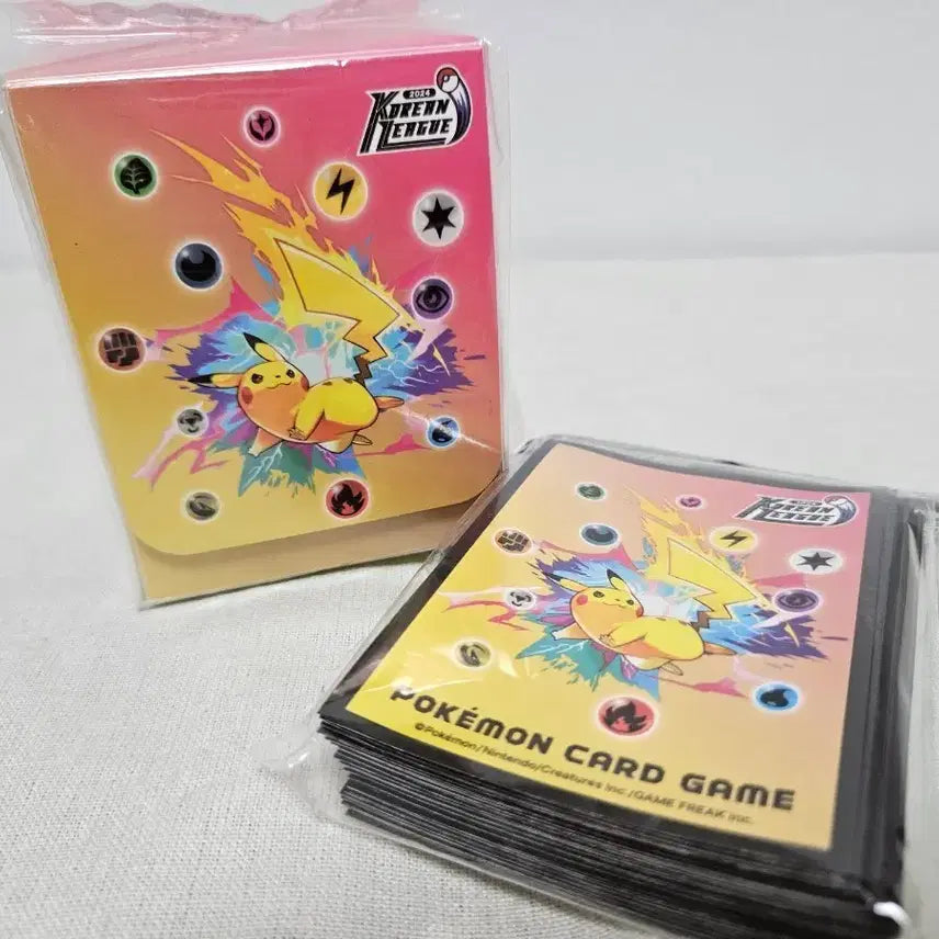 [BUNJANG] Pokemon Card Game 2024 Korean League Pikachu Card Shield Sleeves Deck Case / 한국 한정] 포켓몬 카드 게임 2024 코리안리그 피카츄 카드 실드 슬리브 덱케이스