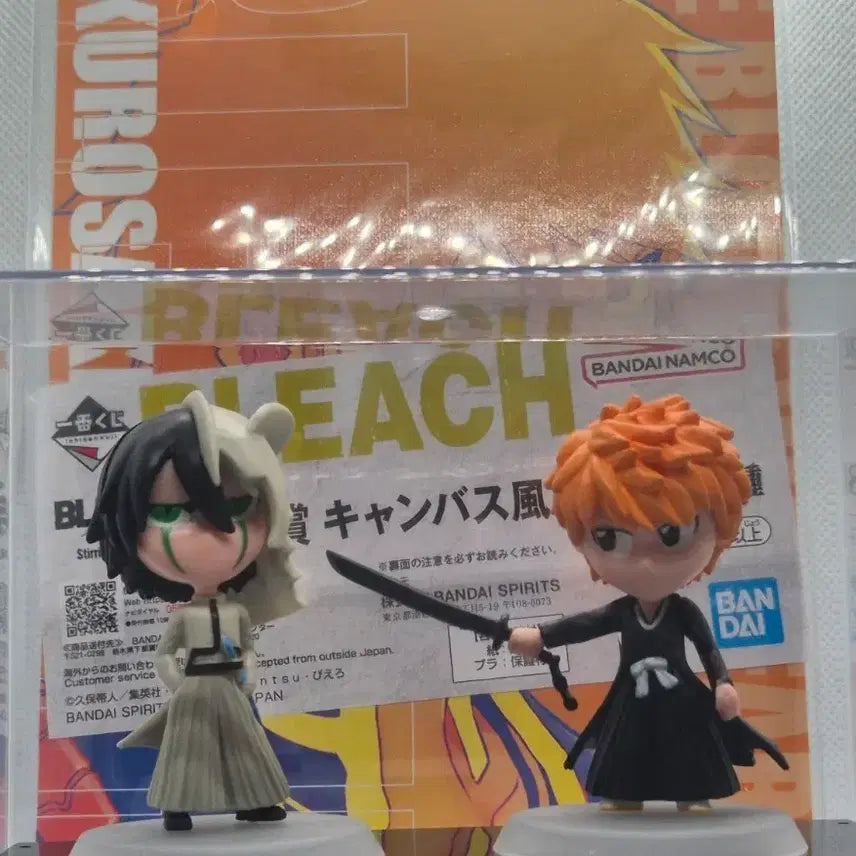[BUNJANG] Bleach Urahara &amp; Ichigo Figure Set with H Prize Background Board and Acrylic Case / [일괄/케이스+H상 배경포함] 블리치 우르키오라 + 이치고 피규어 세트 (즉시 전시 갓성비)
