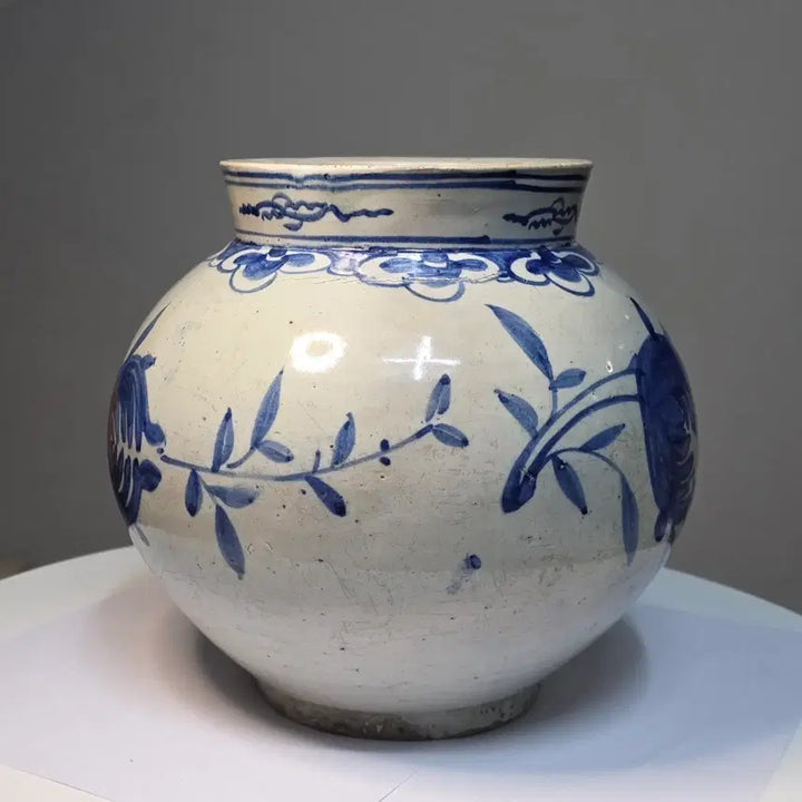 [BUNJANG] Joseon Dynasty White Porcelain Blue-and-White Bottle with Buddha&