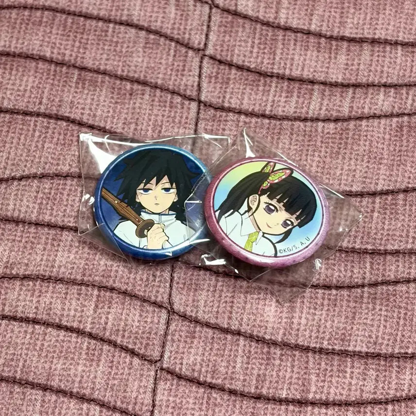 [BUNJANG] Demon Slayer Kimetsu Gakuen Kanao Giyu Mini Badge Set / 귀멸의칼날 귀멸학원 카나오 기유 미니뱃지