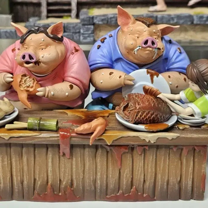 [BUNJANG] Ghibli OPM Studio Spirited Away Pig Family Resin Figure / 지브리 opm스튜디오 센과치히로 레진 피규어