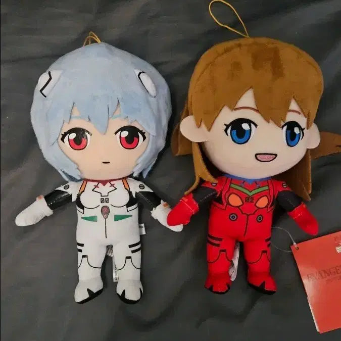 [BUNJANG] Ayanami Rei &amp; Shikinami Asuka Langley Plush Dolls Bundle Set / 에반게리온 레이, 소류 아스카 랑그레이 플러시 누이 일괄