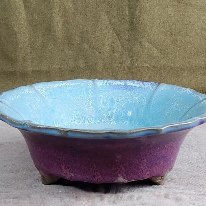 [BUNJANG] Chinese Jun Ware Large Flower-Shaped Water Basin / 중국도자기 균요 대형화형 수반 요변좋은.