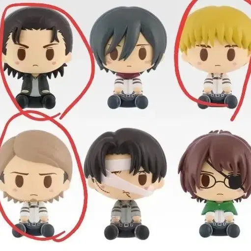 [BUNJANG] Attack on Titan Ichiban Kuji Chokonokko Figure Bundle Set / 진격의거인 제일복권하위상 초코노코 일괄